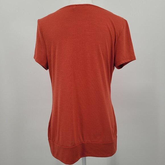 Cato Bronzed Amber Draped Neck Top - Picture 3 of 6